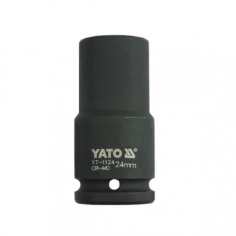 Cheie tubulara hexagonala adanca de impact Yato YT-1124, 24 mm, 3/4, Cr-Mo