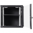 Cabinet metalic / Rack 19'', Vevor 9U, usa din sticla, 500 x 450 x 600 mm, Montare pe perete