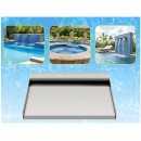 Cascada dreptunghiulara pentru piscina, Inox, Latime lama apa 30 cm, dimensiune 30 x 26 x 8 cm