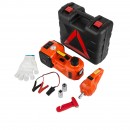 Kit cric hidraulic cu compresor si cheie electrica pentru roti, 3 Tone,12 V, Inaltime max 530 mm, Lanterna