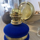 Lampa cu gaz lampant Vivatechnix Classic TR-1002Blue, rezervor sticla cu catifea, oglinda metal, Albastru