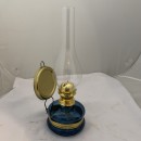 Lampa cu gaz lampant Vivatechnix Classic TR-1003A, rezervor sticla, oglinda metal, Albastru