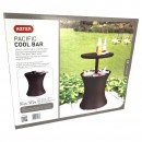 Mini bar de gradina multifunctional Keter Cool Bar Rattan, maro, 49.5x49.5x57-82 cm 