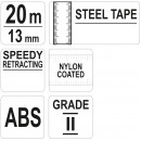 Ruleta pentru lungimi mari Yato YT-71580, lungime 20 m