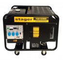 Stager YGE12000E Generator open frame 10.0kW, monofazat, benzina, pornire electrica - 6960270420325