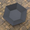 Vatra pentru terasa/gradina, Hexagon Fire Pit KRO-1072, Otel, Negru, diametru 870 mm, grosime 3 mm