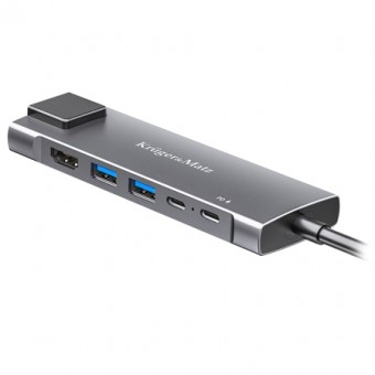 Adaptor hub usb tip c hdmi/2x usb3.0/2x usb tip c/rj45