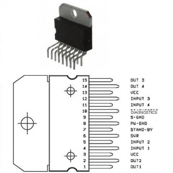 AMPLIFICATOR AUDIO AUTO 2/4 CANALE 2X35W