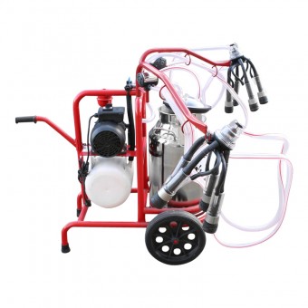 Aparat de muls vaci 2 posturi bidon 40L inox cu butelie, vacuum rezervor Breckner Germany