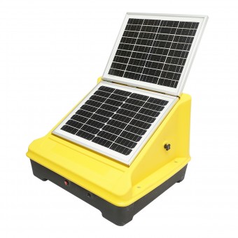 Aparat generator impulsuri pentru gard electric 10 Joule cu panou solar 25W si baterie 12V/25Ah Breckner Germany