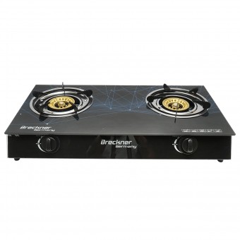 Aragaz, plita cu 2 arzatoare din fonta 3KW, sticla securizata 700x380x94mm Breckner Germany