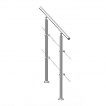 Balustrada inox, 1-2 trepte Vivatechnix, 800 x 104 x 1060 mm, Unghi reglabil 0° - 45°, accesorii prindere