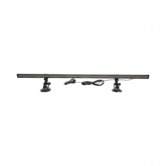 Bara LED stroboscopica 82cm cu ventuze, 60W, 10-30V, galben, 15 moduri iluminare
