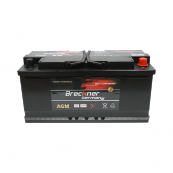 Baterie auto AGM start-stop 12V/105Ah, 1100A la pornire 392x175x195mm Breckner Germany