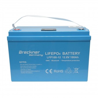 Baterie Li-ion LiFePO4 12.8V, 100Ah cu BMS, Bluetooth, LCD display si protectie temperatura IP65 Breckner Germany