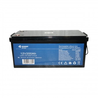 Baterie Li-ion LiFePO4 12.8V, 200Ah (deep cycle) cu BMS, Bluetooth si protectie temperatura IP54 Bourget