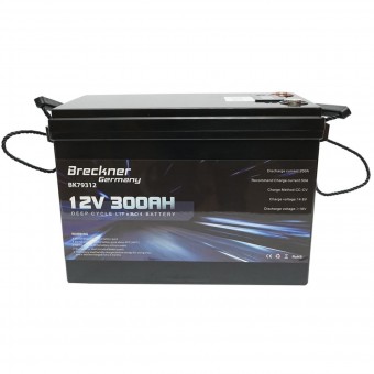 Baterie Li-ion LiFePO4 12.8V, 300Ah (deep cycle) cu BMS, LCD display si protectie temperatura Breckner Germany