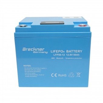 Baterie Li-ion LiFePO4 12.8V, 50Ah cu BMS, Bluetooth, LCD display si protectie temperatura Breckner Germany