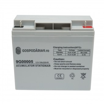 Baterie sistem solar cu gel 12V 19Ah 20HR, 182x77x167mm Gospodaria 9