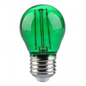 BEC LED G45 E27 2W CU FILAMENT LUMINA VERDE