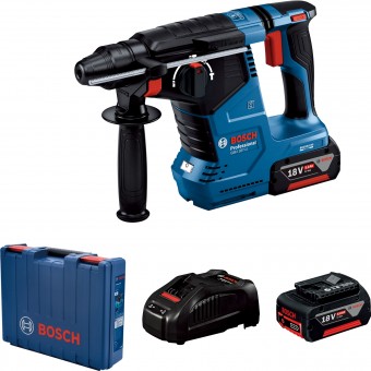 Bosch GBH 187-LI Ciocan rotopercutor cu acumulator 2.4J + 2xacumulatori GBA 18V, 5.0Ah + incarcator + valiza - 4059952607290