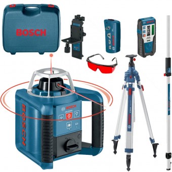 Bosch GRL 300 HVG Nivela laser rotativa + BT 300 Trepied + GR 240 Rigla - 3165140604536