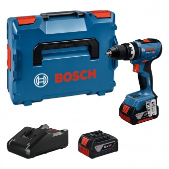 Bosch GSB 18V-65 Masina de gaurit si insurubat 18V + 2 acumulatori 5.0Ah + incarcator GAL 18V-40 + L-Boxx - 4053423321142