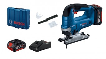 Bosch GST 185-LI Ferastrau vertical brushless 125mm + 2 acumulatori Li-Ion, 18V, 4Ah CoolPack + Incarcator rapid + variza profesionala - 4059952589138