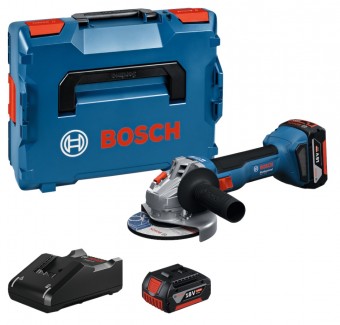 Bosch GWS 18V-8 Polizor unghiular 18V + 2 acumulatori 5Ah + incarcator - 4053423323825