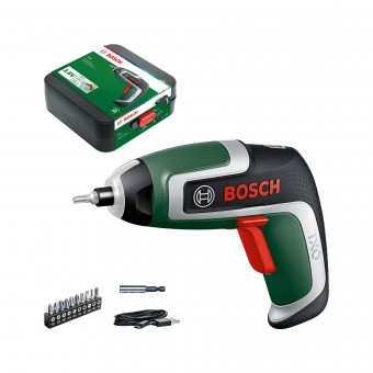 Bosch IXO 7 Surubelnita electrica USB, 3.6V, 2Ah + caseta + 10biti + suport - 4053423234725