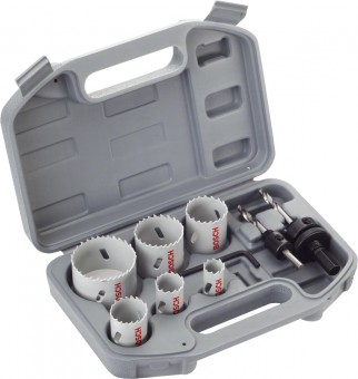 Bosch Set 9 accesorii, 6 carote BiMetal cu D20-68mm, 2 adaptoare hexagonale, 1 cheie hexagonal? - 3165140686051