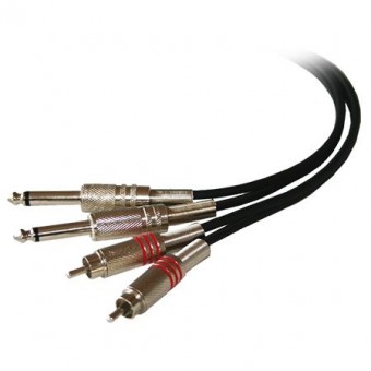 CABLU 2RCA TATA/2JACK 6.35 MONO 5M