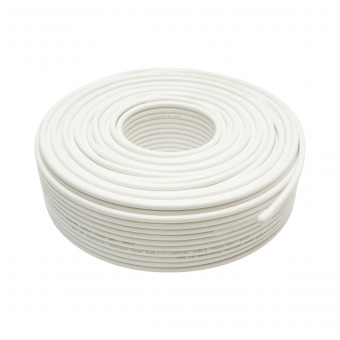 Cablu coaxial RG6 CCTV 1mm cupru, 75 Ohm, PVC alb 100m/rola Q5+