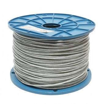 Cablu otel galvanizat cu invelis PVC fi 3mm, fire 6x7+FC, sarcina maxima 230Kg, greutate 5.07Kg, 250m/rola