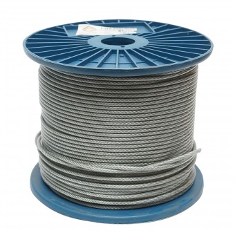Cablu otel galvanizat cu invelis PVC fi 4mm, fire 6x7+FC, sarcina maxima 539Kg, greutate 8.08Kg, 200m/rola