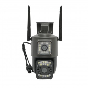 Camera de supraveghere lentila duala 4G, P2P 1080P, PTZ cu senzor de miscare, detectie umana si aplicatie V380 Pro