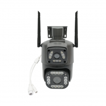 Camera de supraveghere lentila duala 4MP 1080P, P2P WIFI 2.4GHz, PTZ cu senzor de miscare, detectie umana si aplicatie V380 Pro
