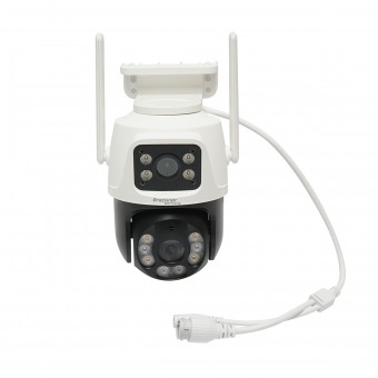 Camera de supraveghere lentila duala 6 MP, P2P WIFI 2.4GHz, rotire 360 grade PTZ cu senzor de miscare, sirena, detectie umana si aplicatie iCSee