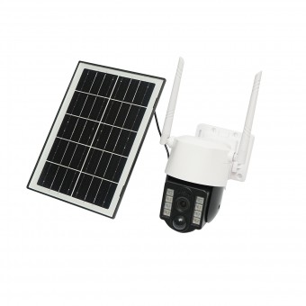 Camera supraveghere 3MP, 4G rotativa cu panou solar 5W, PTZ, 1080P, senzor miscare, night vision, aplicatie V380 Pro