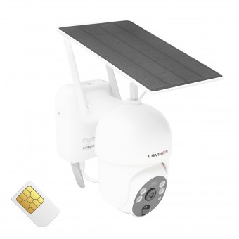 Camera supraveghere cu slot cartela sim 4G rotativa cu panou solar 3.5W, PTZ, 4G 1080P HD 