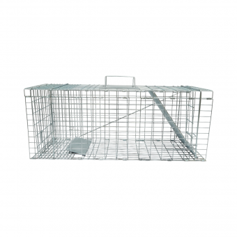 Capcana metalica pliabila tip colivie pentru capturarea animalelor mici 78x30x32cm