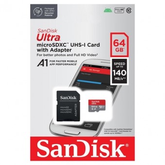 CARD MEMORIE MISROSDXC 64GB 140MB/S CL10 UHS-I SANDISK