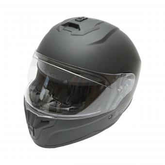 Casca moto integrala neagra cu viziera transparenta, marimea L Grit