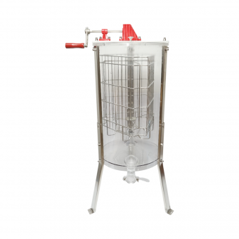Centrifuga manuala apicola, extractor miere transparent cu 3 rame