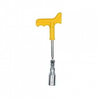 Cheie articulata cu  maner plastic pentru bujii 21 mm, 260mm