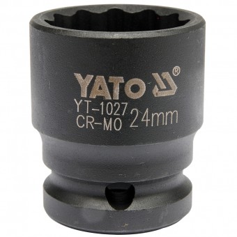 Cheie tubulara de impact bihexagonala Yato YT-1027, Crom Molibden, 24 mm