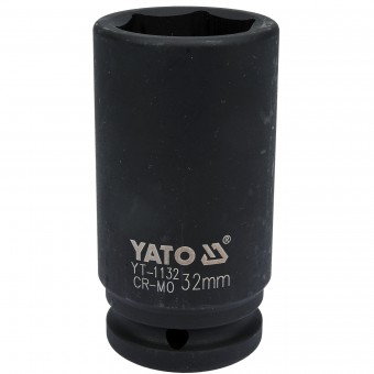 Cheie tubulara hexagonala adanca de impact Yato YT-1132, dimensiune 32 mm, 3/4, Cr-Mo
