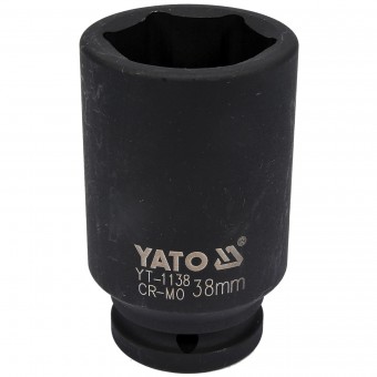 Cheie tubulara hexagonala de impact Yato YT-1138, adanca 38mm, prindere patrat 3/4, Cr-Mo