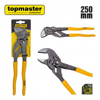 Cleste papagal reglabil cu falci paralele 250mm, Cr-V, Topmaster