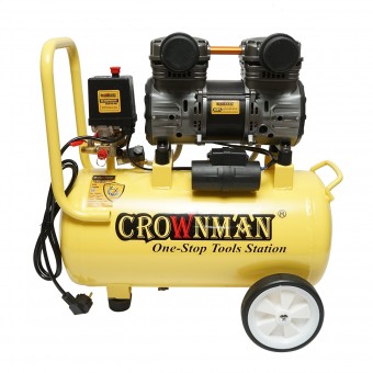 Compresor aer 30L fara ulei silentios, putere motor 1.5KW/2CP presiune maxima 8 bar, volum aer aspirat 130 L/min Crownman